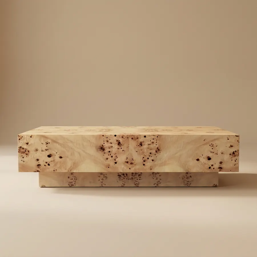 Burl Plinth Coffee Table