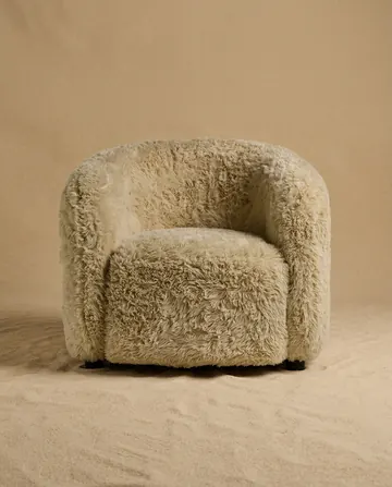 Cream Shag Tub Chair
