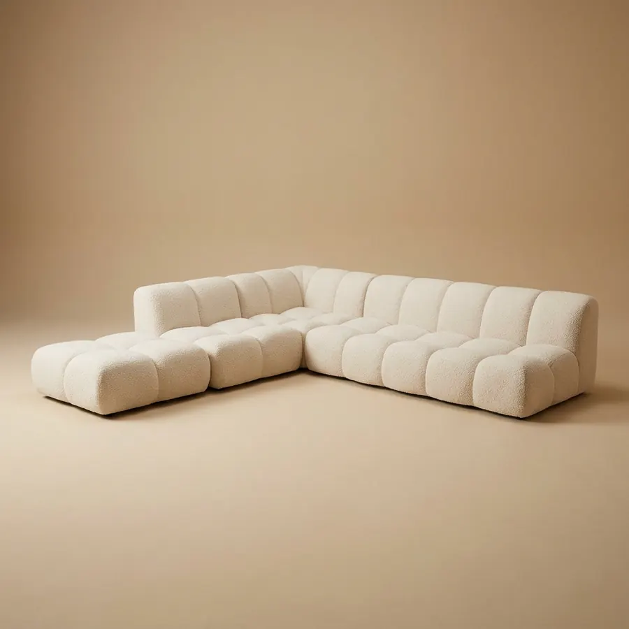 Ivory Bouclé Bubble Modular Sofa