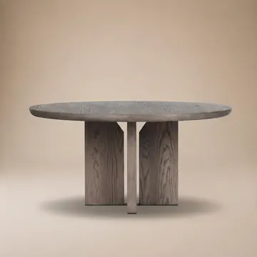 Smoked Oak Round Cross Dining