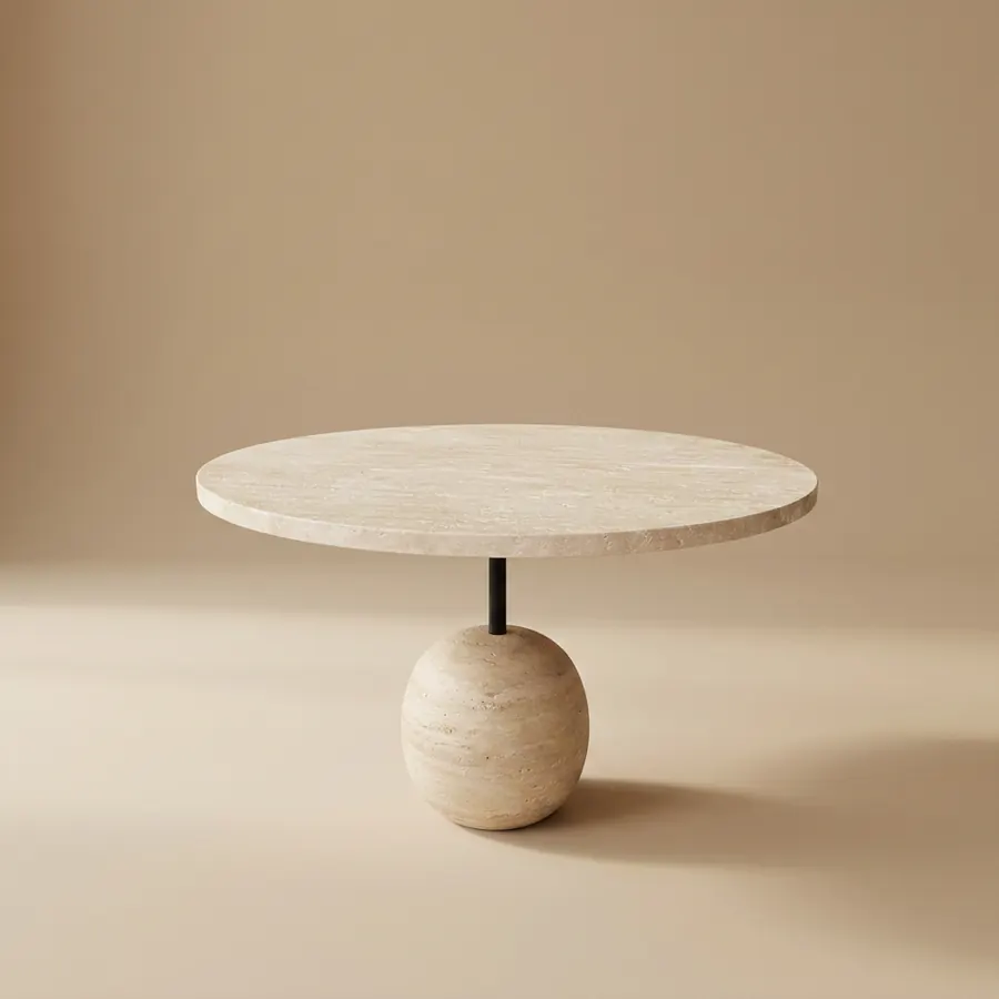 Travertine Sphere Coffee Table