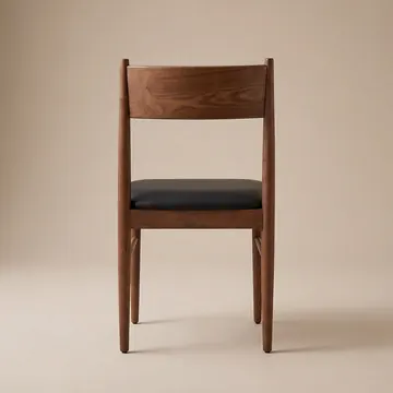 Walnut Leather Chair — Back