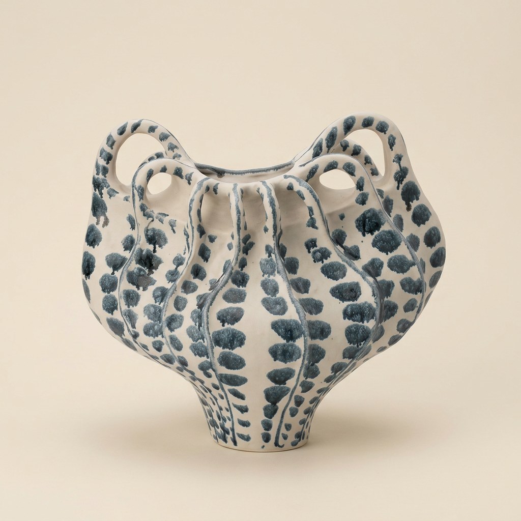 Blue Loop — Skulptural Vas