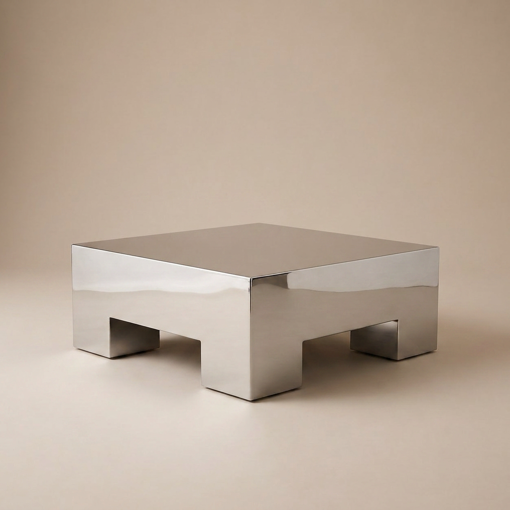 Chrome Block Coffee Table