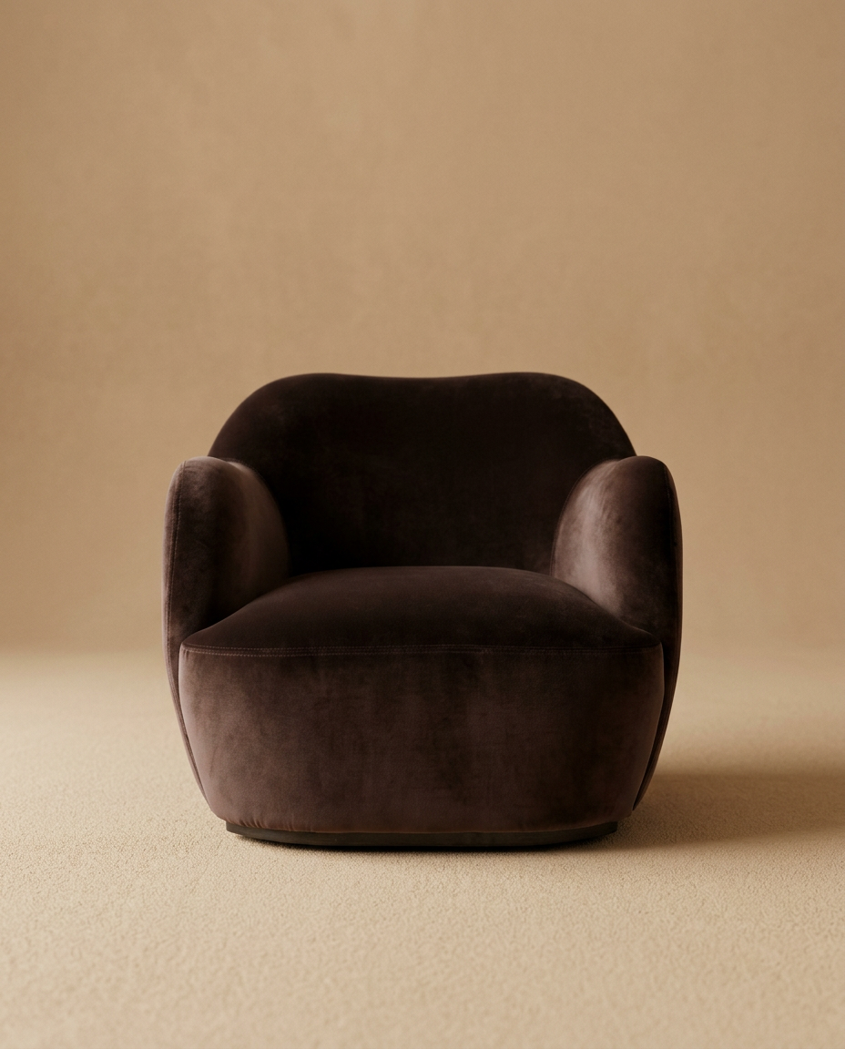 Espresso Velvet Swivel